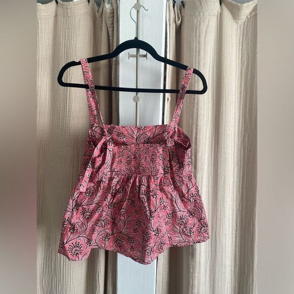 J. Crew Collection Tie-Shoulder Tank Top Women's 4 Ratti Coral Vines BK818 - Picture 5 of 9